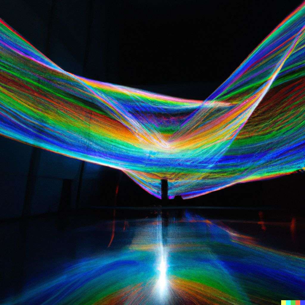 the discovery of gravity, light painting by Gabriel Dawe